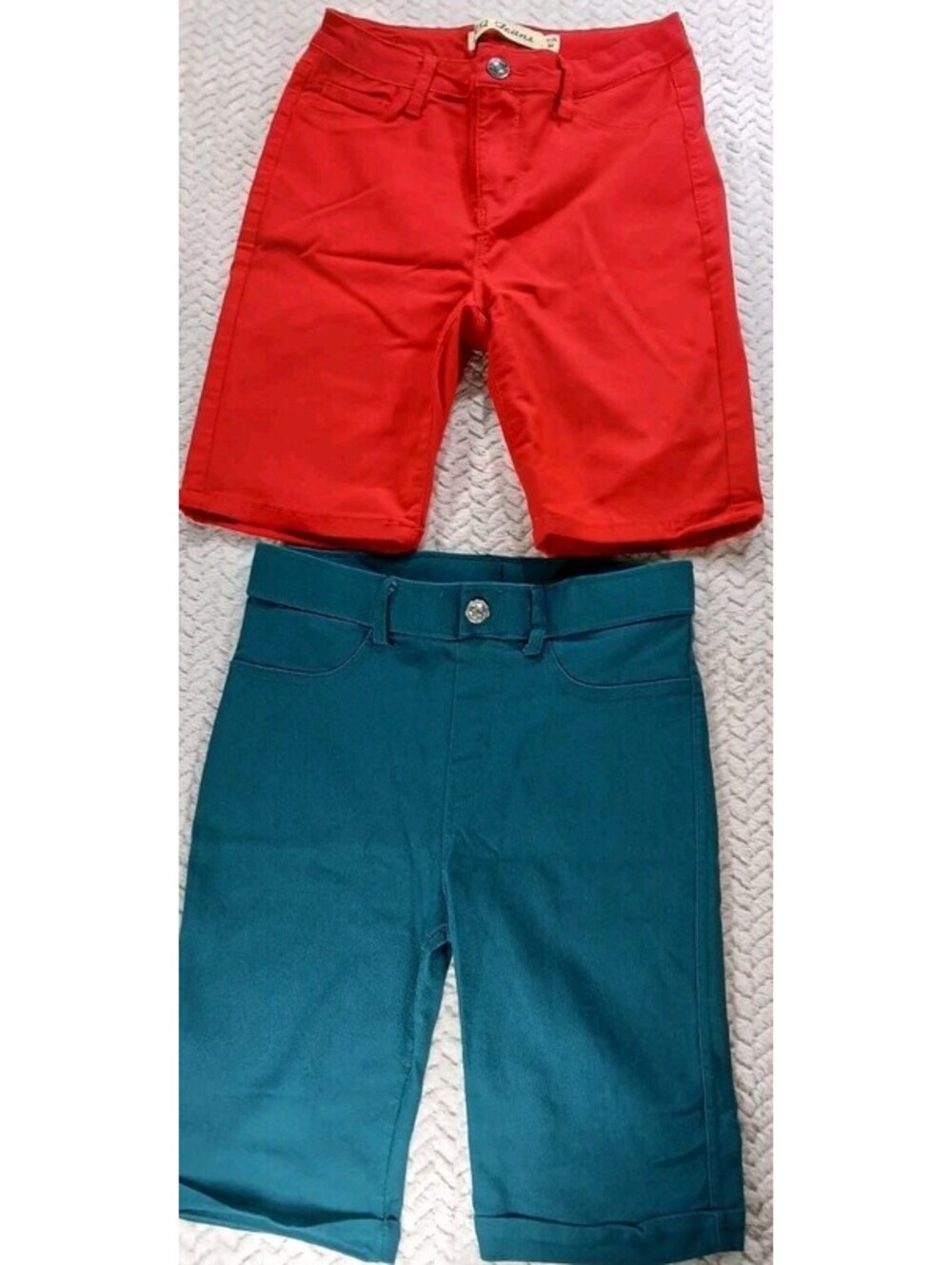 AQ Jeans - Red Biker Stretchy Skinny Shorts Sz M & Unbranded Same Measurements